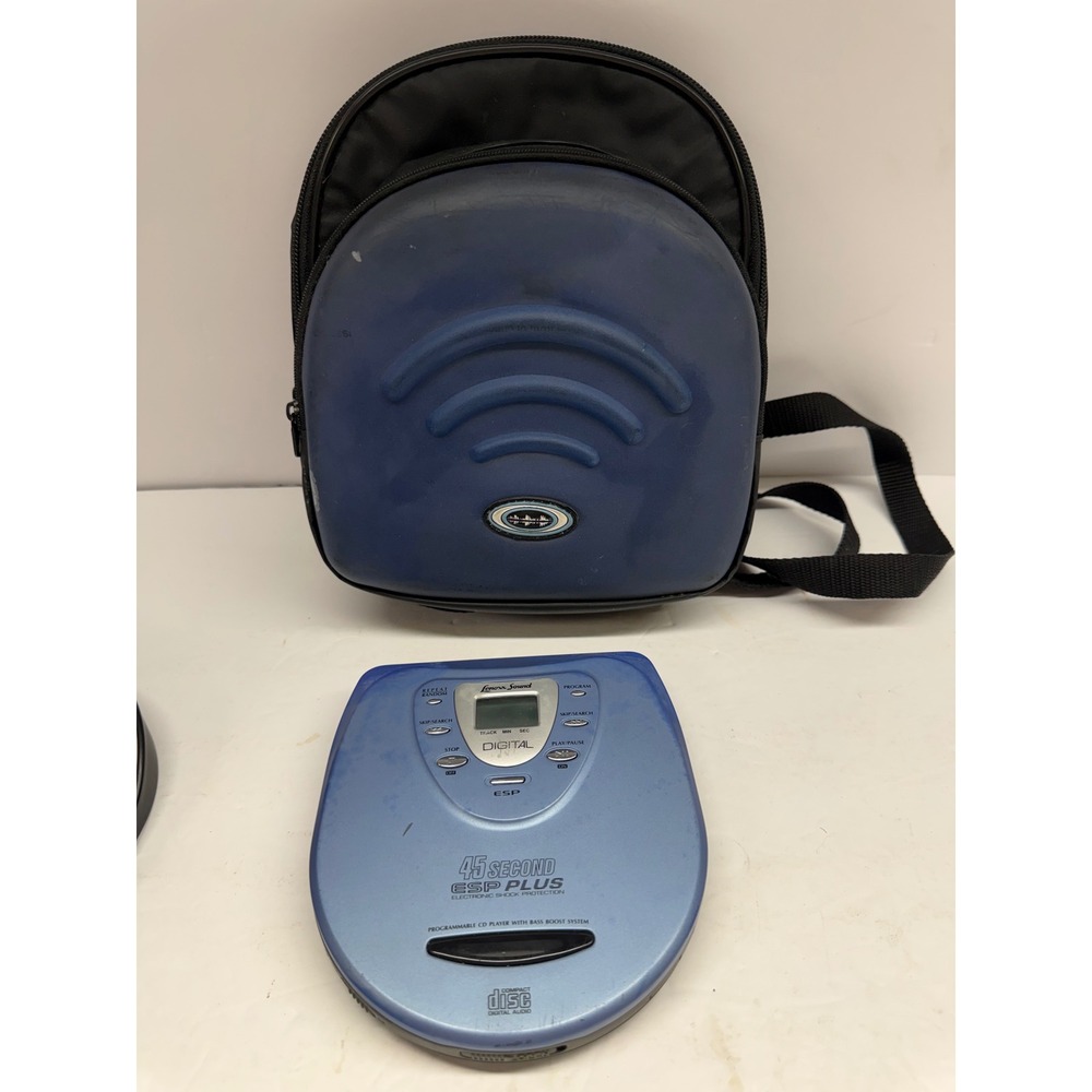 Lenoxx Sound CD-87 Portable CD Player Blue 45 Second ESP Plus Bass Boost Case